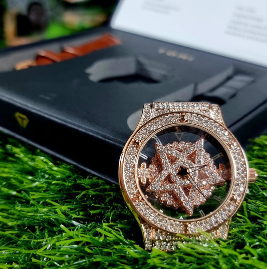 TOMI Iced Out Spinner Face Gear RoseGold